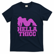 Hella Thicc Silhouette Graphic for Bold Fashion Lovers T-Shirt - Navy Blue