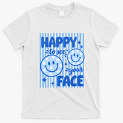 Happy To See Your Face Smile Face Back To School Teacher T-Shirt - White