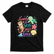 Happy To Sea Your Face Teacher Back To School Ocean T-Shirt - Black