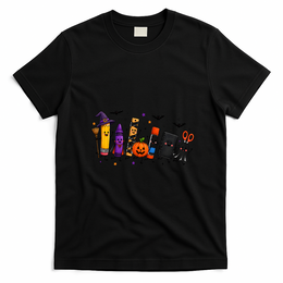 Halloween Teacher Spooky School Supplies Cute Ghost Classroom Back To School T-Shirt - Black