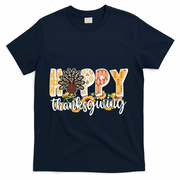 Happy Thanksgiving Turkey Cute Holiday T-Shirt - Navy