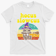 Halloween Witch Sloth Retro Animal Print Adorable and Magical T-Shirt - White