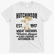 Hutchinson Wheat Shockers Kansas Vintage Baseball Team T-Shirt - White