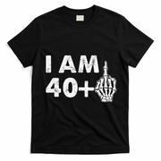 Im 41 Years Old Funny Skeleton Middle Finger 41st Birthday T-Shirt - Black
