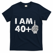 Im 41 Years Old Funny Skeleton Middle Finger 41st Birthday T-Shirt - Navy Blue