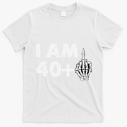 Im 41 Years Old Funny Skeleton Middle Finger 41st Birthday T-Shirt - White