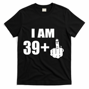 I Am 40 Middle Finger T-Shirt - Black
