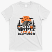 I'm A Spooky Delight Halloween Raccoon Funny T-Shirt - White