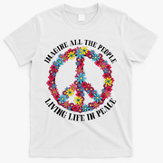 Imagine All The People Living Life In Peace T-Shirt - White