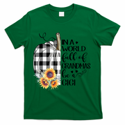 In A World Full Of Grandmas Be A Gigi Plaid Pumpkin  T-Shirt - Green