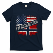 I'm Both Of Them American Norwegian T-Shirt - Navy Blue