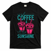 Iced Coffee All Day Sunshine Summer Beach T-Shirt - Black