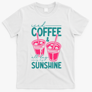 Iced Coffee All Day Sunshine Summer Beach T-Shirt - White