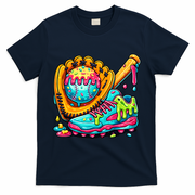 Ice Cream Drip Baseball Stuff T-Shirt - Navy