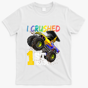 I Crushed Preschool Monster Truck Graduation Cap Gift T-Shirt - White
