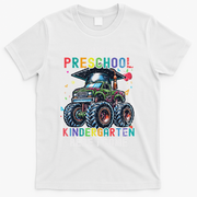 I Crushed Preschool Kindergarten Here I Come Monster Truck T-Shirt - White