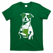 Irish Dog Drinking Beer T-Shirt - Green