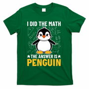 I Did The Math The Answer Is Penguin Lover Funny T-Shirt - Green