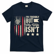 I'm Friendly But My Wife Isn't T-Shirt - Navy