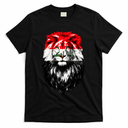 Iraqi Flag Iraq Pride Lion Face T-Shirt - Black