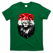Iraqi Flag Iraq Pride Lion Face T-Shirt - Green