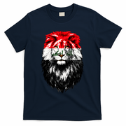 Iraqi Flag Iraq Pride Lion Face T-Shirt - Navy