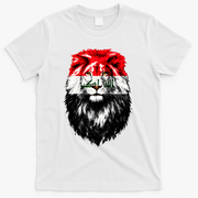 Iraqi Flag Iraq Pride Lion Face T-Shirt - White