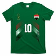 Iraq Flag Iraqi Soccer Jersey Pride Fan Gear T-Shirt - Green