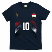 Iraq Flag Iraqi Soccer Jersey Pride Fan Gear T-Shirt - Navy