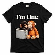 I'm Fine Monkey Punch Funny T-Shirt - Black