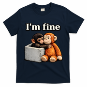 I'm Fine Monkey Punch Funny T-Shirt - Navy