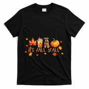 ItS Fall YAll Pumpkin Spice Latte Dog Miniature Schnauzer Gift T-Shirt - Black
