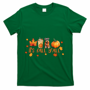 ItS Fall YAll Pumpkin Spice Latte Dog Miniature Schnauzer Gift T-Shirt - Green