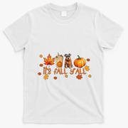 ItS Fall YAll Pumpkin Spice Latte Dog Miniature Schnauzer Funny Gift T-Shirt - White