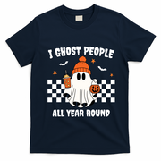 I Ghost People All Year Round Halloween Funny T-Shirt - Navy Blue