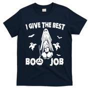 I Give The Best Boo Job Funny Joke Halloween Inappropriate T-Shirt - Navy Blue