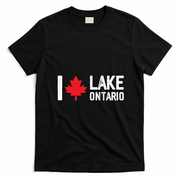 I Heart Maple Leaf Lake Ontario Canada T-Shirt - Black