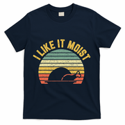I Like It Moist Retro Funny Thanksgiving T-Shirt - Navy