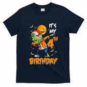 Its My 4th Birthday Dabbing Zombie Halloween Costume T-Shirt - Navy