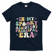 In My Spooky Assistant Principal Era Retro Ghost Halloween T-Shirt - Navy Blue