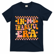 In My Thankful Era Fall Pumpkin Autumn Groovy Thanksgiving T-Shirt - Navy