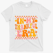 In My Thankful Era Fall Pumpkin Autumn Groovy Thanksgiving T-Shirt - White