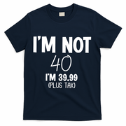 I'm Not 40 I'm 39 99 Funny 40th Birthday T-Shirt - Navy