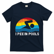 I Pee In Pools Funny Swimmer Swimming Coach T-Shirt - Navy Blue