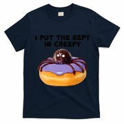 I Put The Eepy In Creepy Spider Donut Cake Halloween T-Shirt - Navy Blue