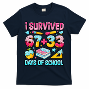 I Survived 67 33 Days Of School 100 Day 6-7 Meme T-Shirt - Navy