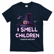 I Smell Children Lunch Lady Life Halloween For Lunch Lady T-Shirt - Navy Blue