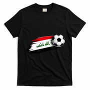 Iraq Soccer Flag Iraqi T-Shirt - Black