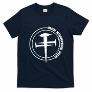 Iron Sharpens Iron Proverbs 27:17 Christian Quote T-Shirt - Navy Blue