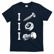 I Screw I Nut I Bolt Funny Mechanic T-Shirt - Navy Blue